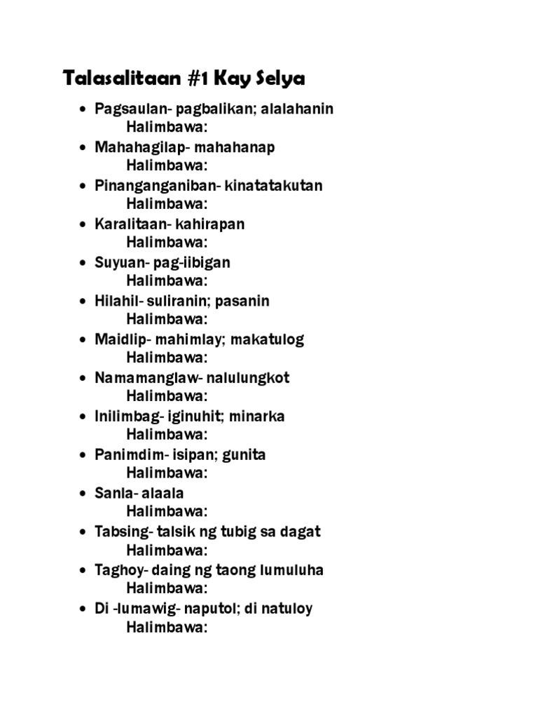 Talasalitaan | PDF
