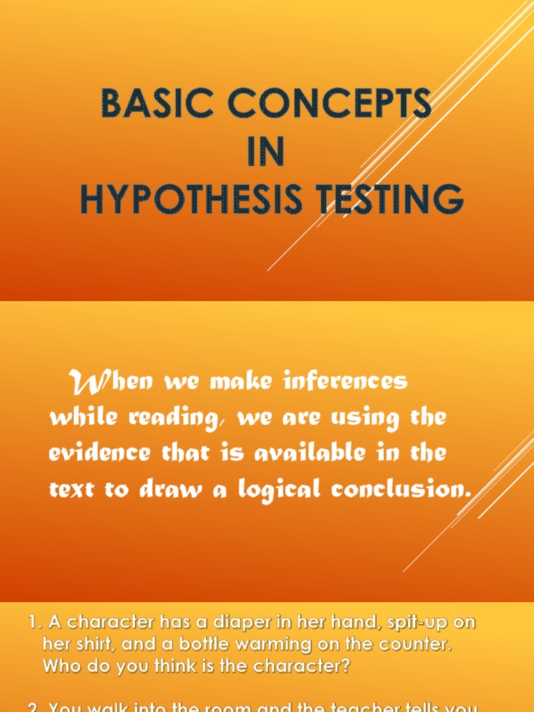 BASIC CONCEPTS in Testing Hypothesis PDF Statistical Hypothesis