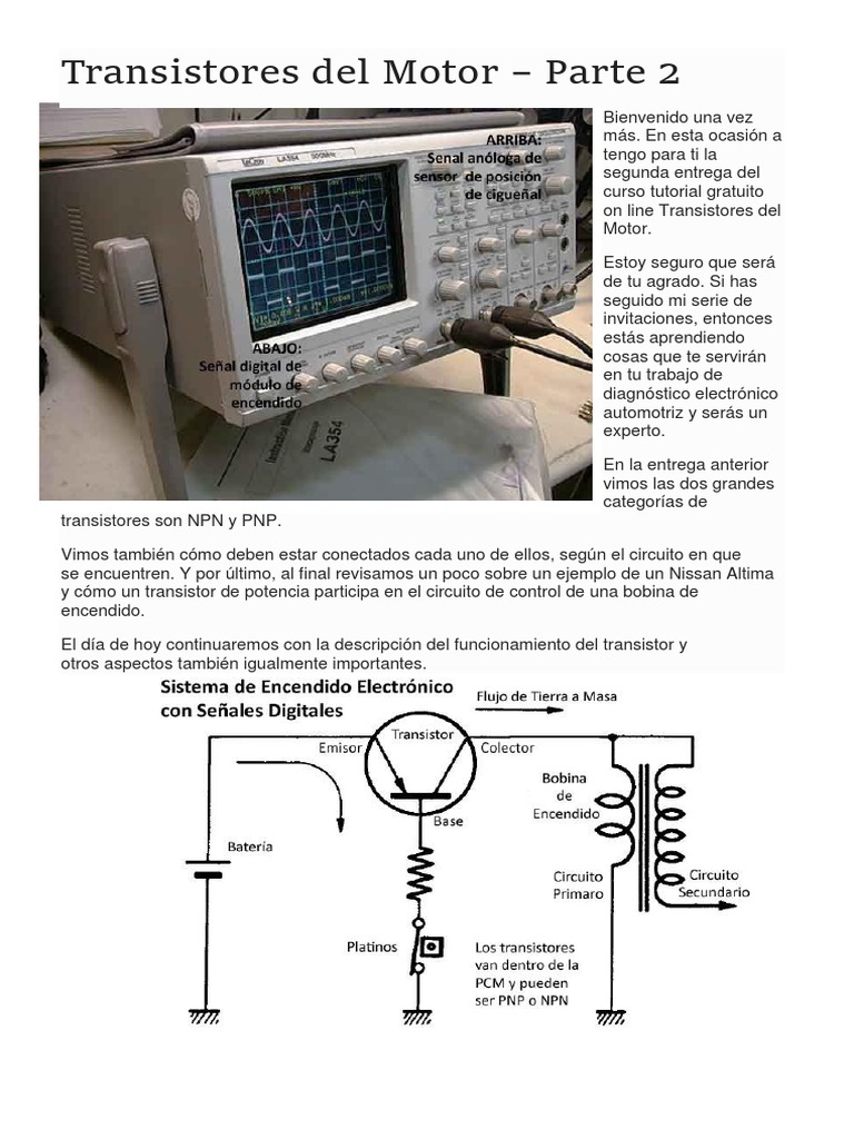 Funcionamiento de Transistores en Motores | PDF | Transistor ...
