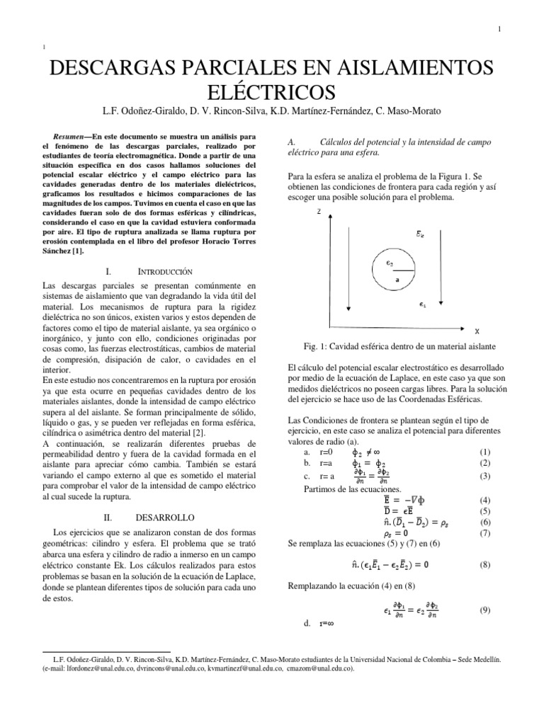 Análisis de Descargas Parciales Eléctricas | PDF | Electrostática ...