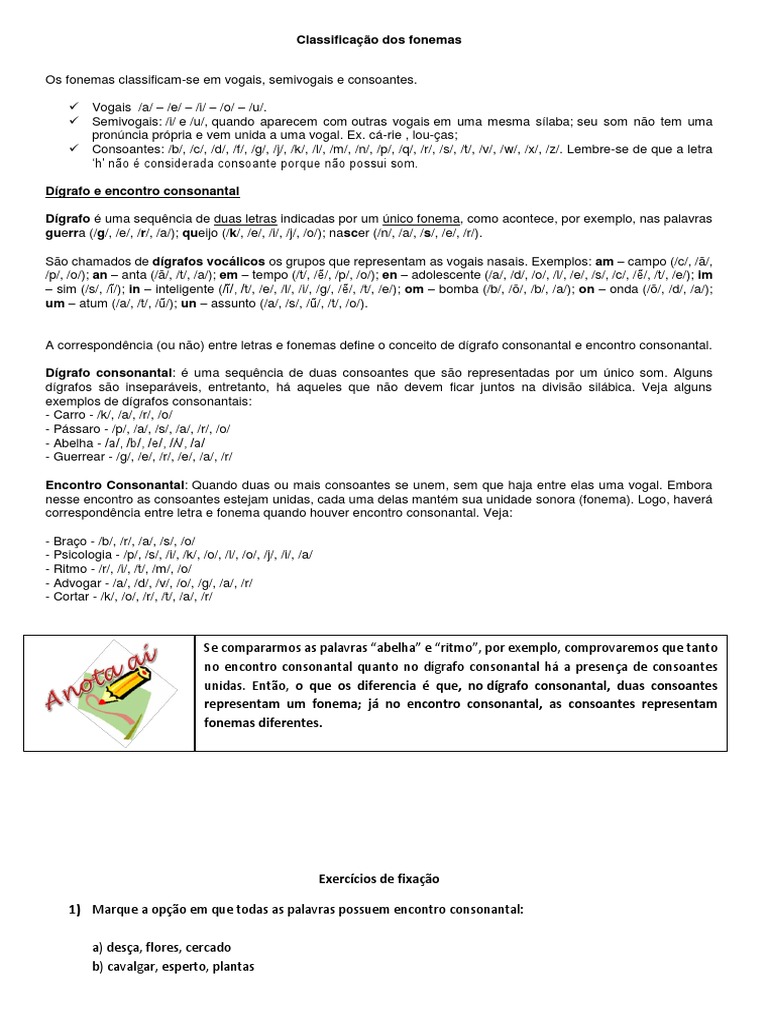 VOGAIS - Classificação em grupos