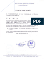 Certificado de Legalizacion