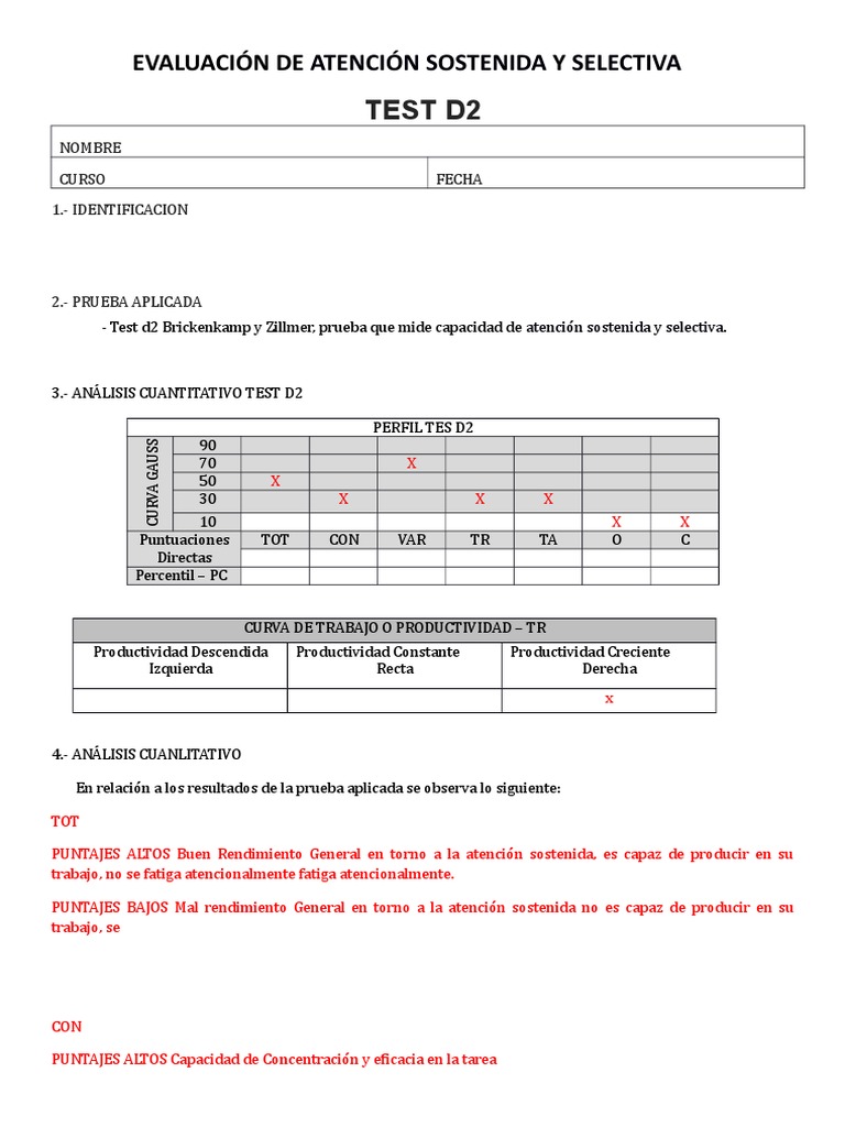 Total 33+ imagen modelo de informe del test d2