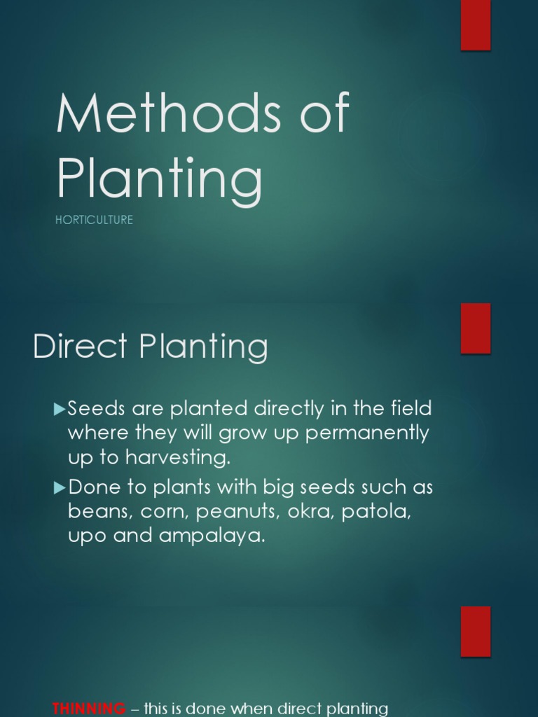 Methods of Direct and Indirect Planting | PDF | Home & Garden