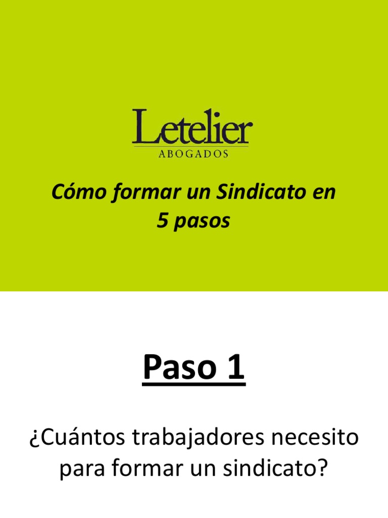 Cómo Crear Sindicatos en 5 Pasos PDF | PDF | Sindicato | Instituciones ...
