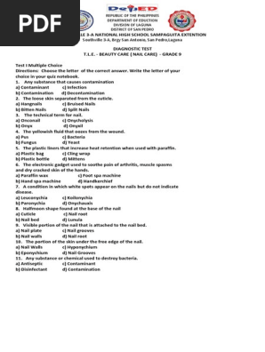 Diagnostic Test in Tle Beauty Care 9