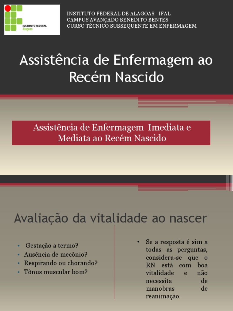 Assistência de Enfermagem ao Recém-Nascido: Cuidados Imediatos e ...