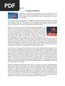 Pe Table Tennis Reflection
