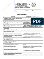 Department of Education City Schools Division of Cabuyao: Monitoring Tool