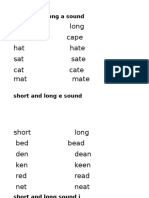 Short and Long A Sound