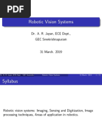 Robotic Vision Systems: Dr. A. R. Jayan, ECE Dept., GEC Sreekrishnapuram