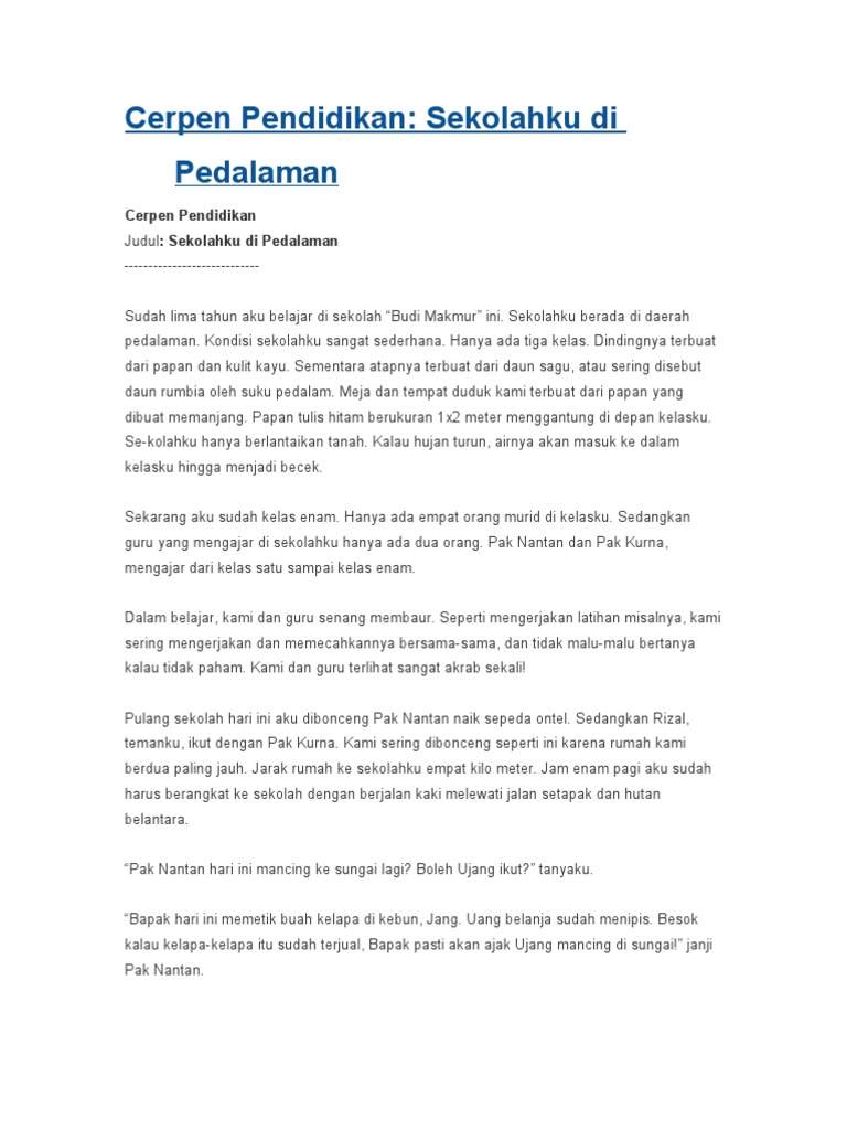 View Contoh Cerpen Pendidikan Pictures Contoh Cerpen - Riset