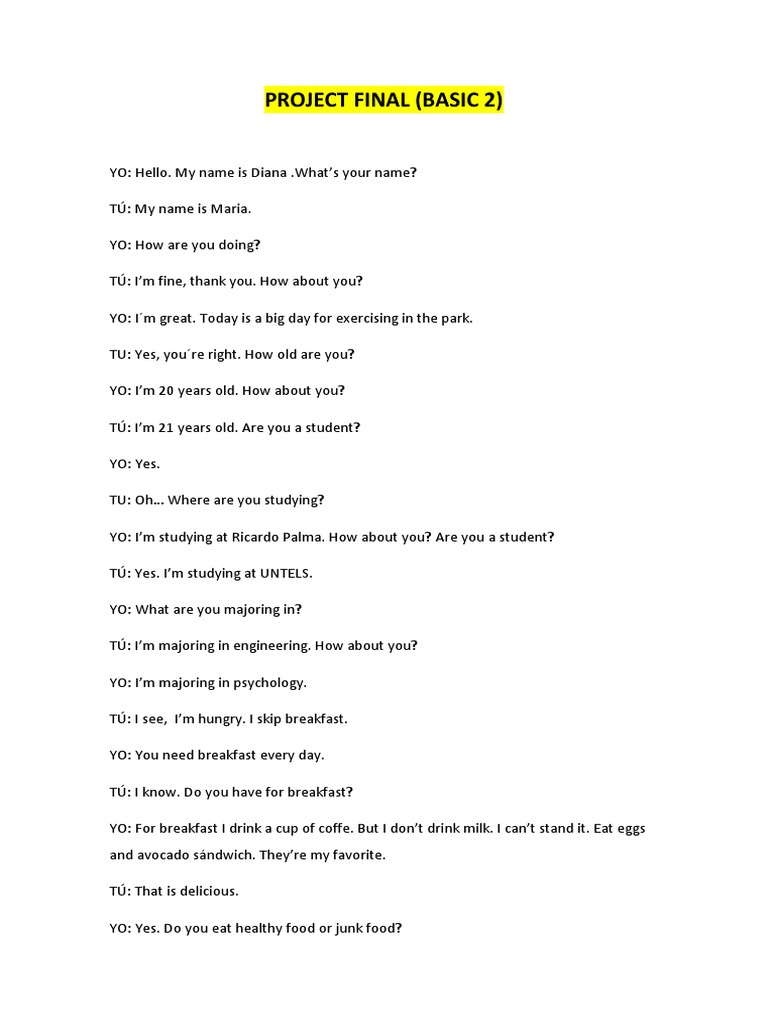 Project Final (Basic 2) | PDF