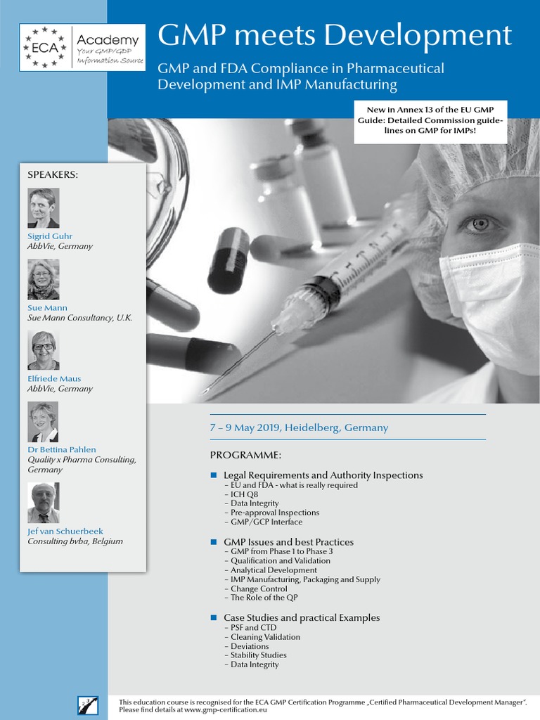 ECA GMP Training Course Overview | PDF | Verification And Validation ...