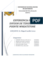 Divisor de Tension y Puente Wheatstone, Informe 5