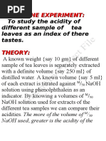 Chemistry Investigatory Project: Acidity in Tea Leaves | PDF