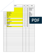 Home Appliance and Electronics Inventory List