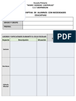 Fichas Descriptivas Alumnos Con Necesidades Educatitvas 2019