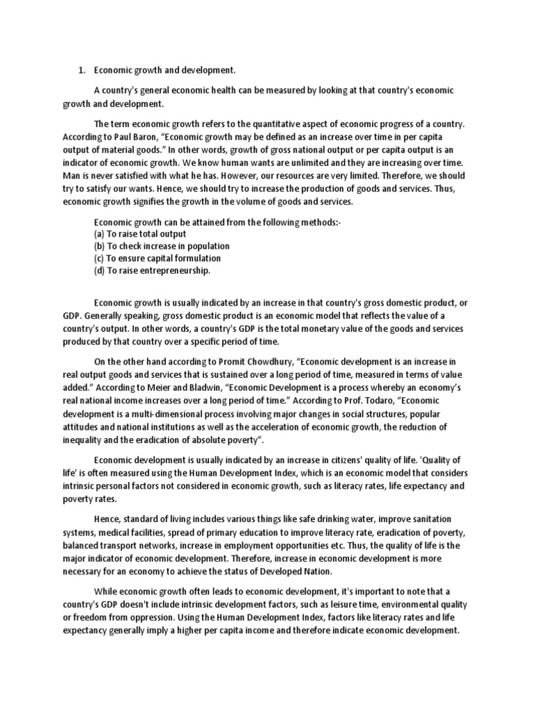 Indicators of Economic Growth Explained | PDF | Gross Domestic Product ...