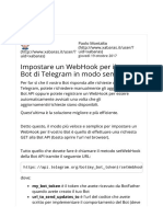 Impostare Un WebHook Per Il Vostro Bot Di Telegram in Modo Semplice PDF