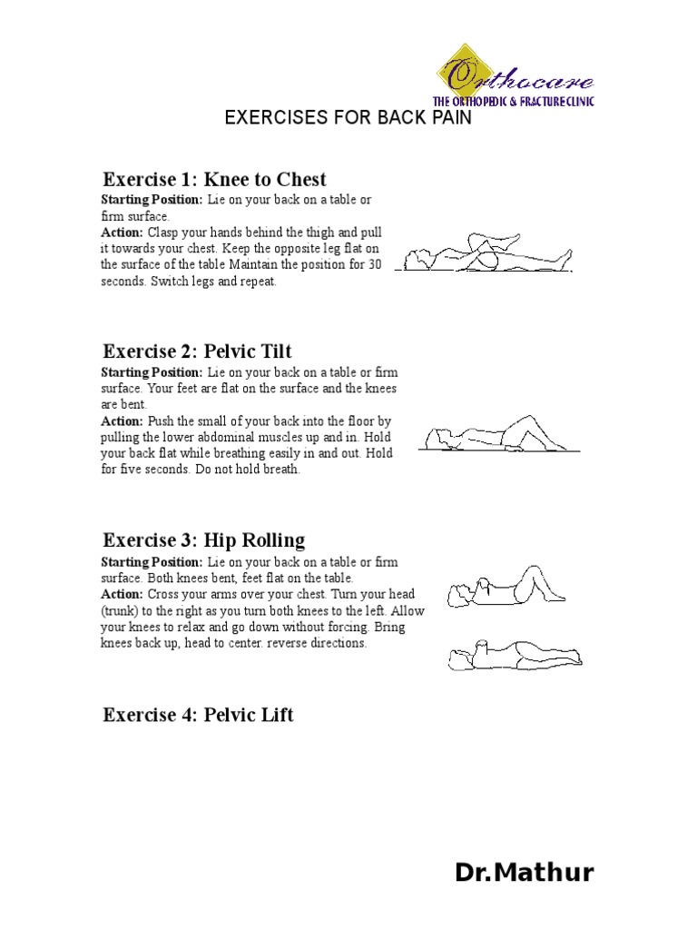 Exercises For Back Pain PDF Pelvis Knee