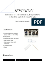 Diffusion- Influence of Concentration, Temperature, Solubility, And Molecular Weight 