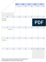 August 2018 calendar with weekly project reports