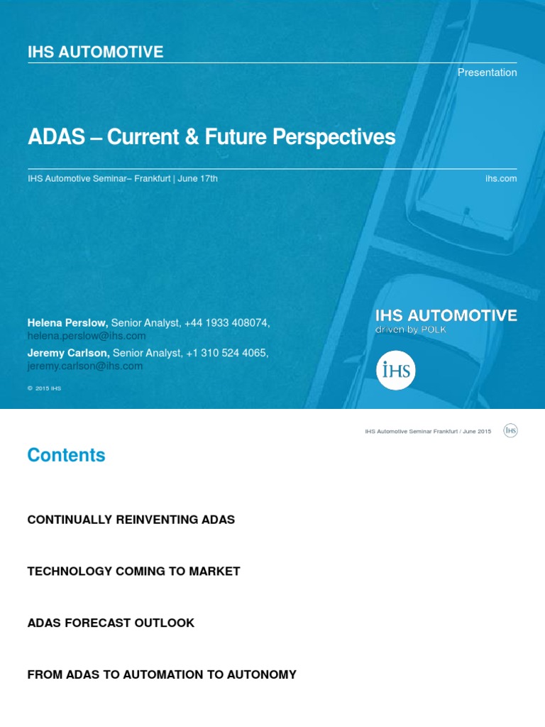 ADAS Presentation | PDF | Vehicle Industry | Land Vehicles