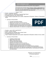 Work Experience Sheet CS Form No. 212