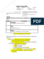 Physics 1D Motion Lesson Plan