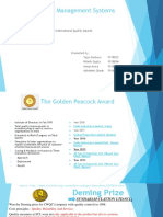 Project Quality Management Systems: National & International Quality Awards