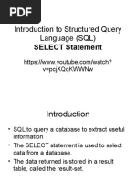 Introduction To Structured Query Language (SQL)