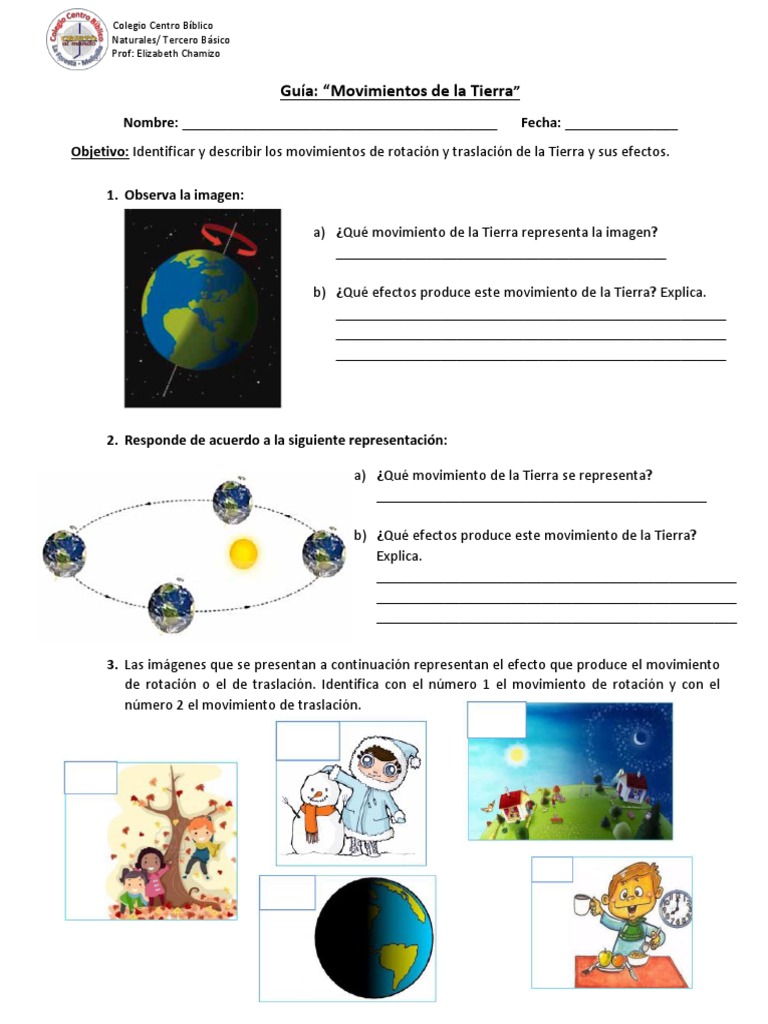 Movimientos de la Tierra para Niños | PDF | Métodos y materiales de ...