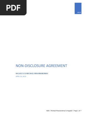 Non Disclosure Agreement