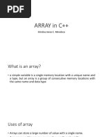 ARRAY in C++: Kristina Jonas E. Mendoza