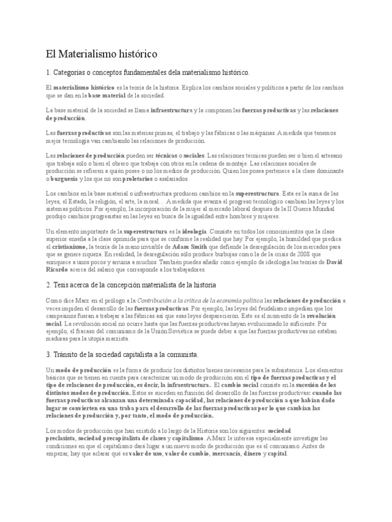 El Materialismo Histórico Dialectico 2 Pdf Dialéctico Materialismo