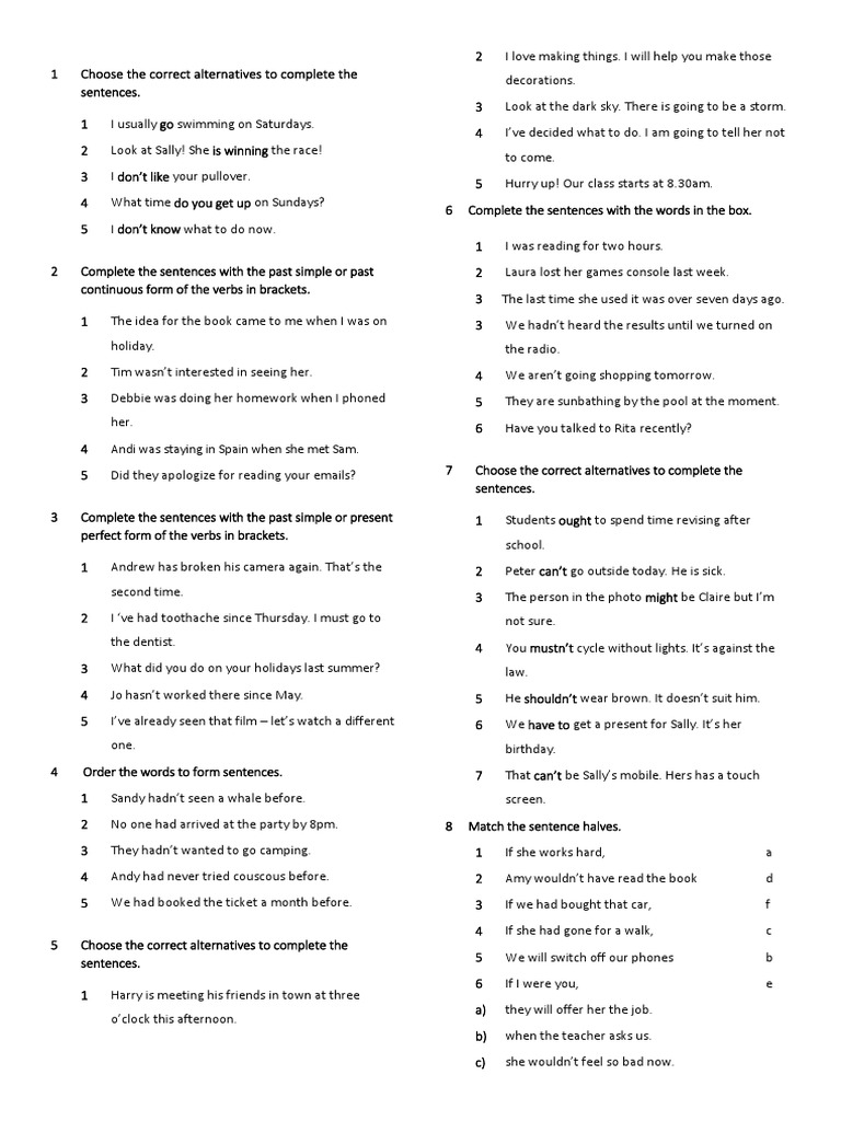 Sentence Completion Exercises | PDF