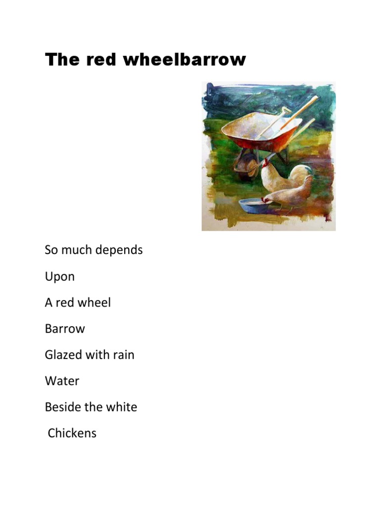 The Red Wheelbarrow PDF Poetry