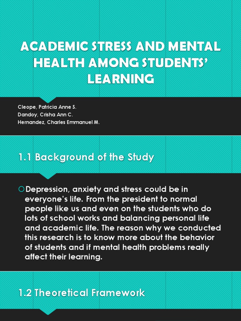 Academic Stress and Mental Health Among Students' Learning | PDF ...