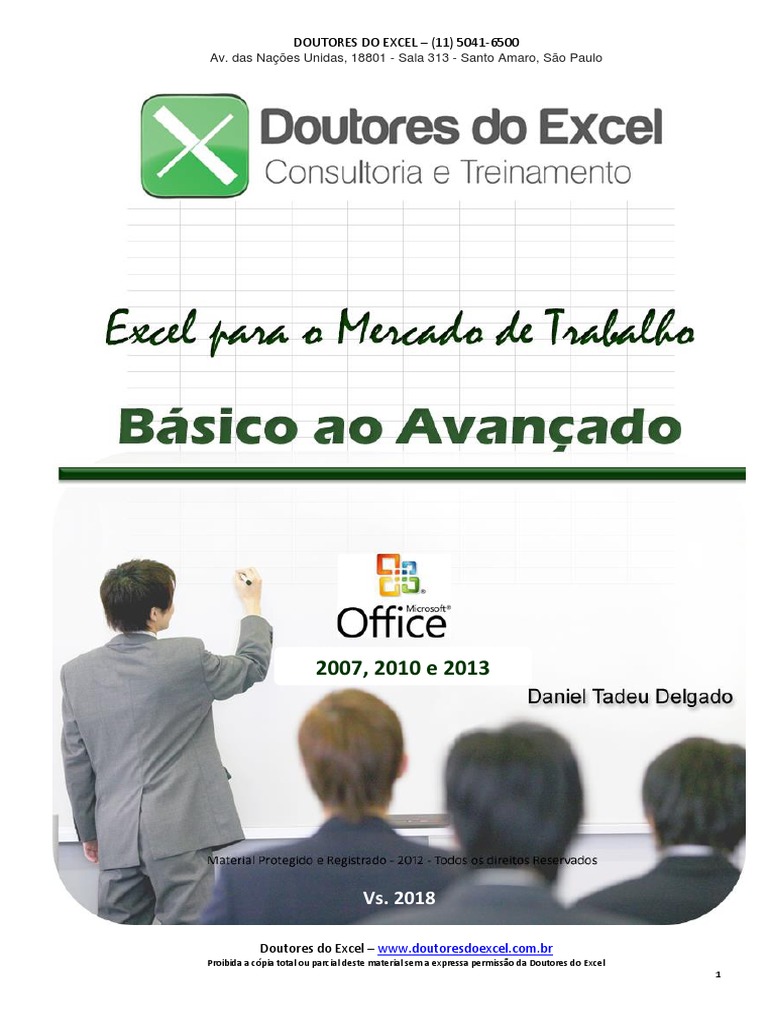 Curso de Excel: Do Básico ao Avançado | PDF | Microsoft Excel | Planilha