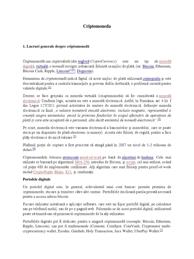 Ce Sunt Criptomonedele | PDF