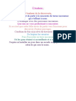 Poème de Français Ô Bonheur PDF
