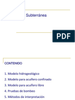 Modelo hidrogeológico para acuíferos confinados y libres