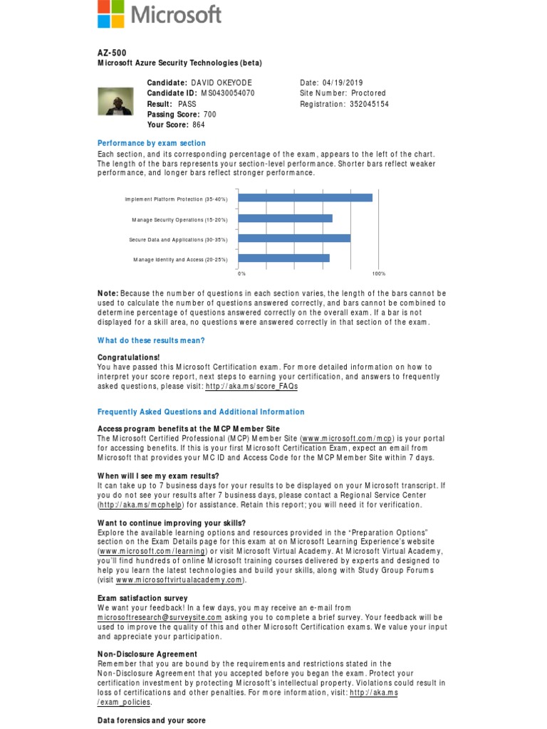 Do Az500 ScoreReport PDF Microsoft Test (Assessment)