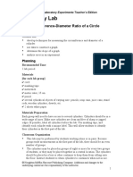 Discovery Lab: The Circumference-Diameter Ratio of A Circle