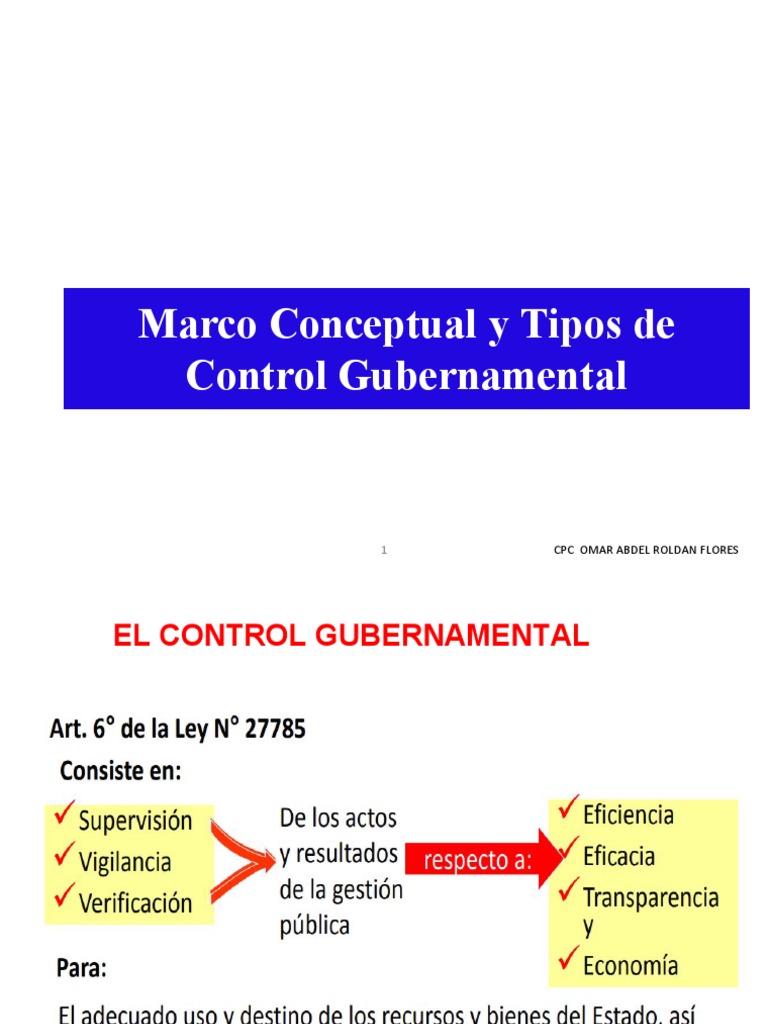 Marco Conceptual y Tipos de Control Gubernamental | PDF | Auditoría ...