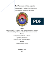 Quimica Verde en ING MEC