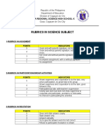 Rubrics in Science Activities