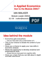 Research in Applied Economics: An Introduction To The Module 2006/7
