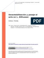 Grieco, Tomas (2014). Desestabilizacion y Pasaje Al Acto en L. Althusser